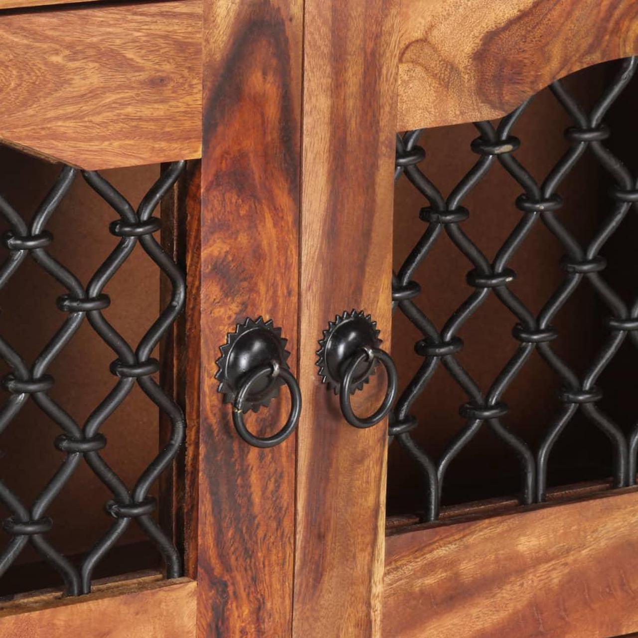 Alt view image 14 of 18 - vidaXL TV Cabinet Light Brown Solid Acacia Wood 35.4 x 11.8 x 23.6 in