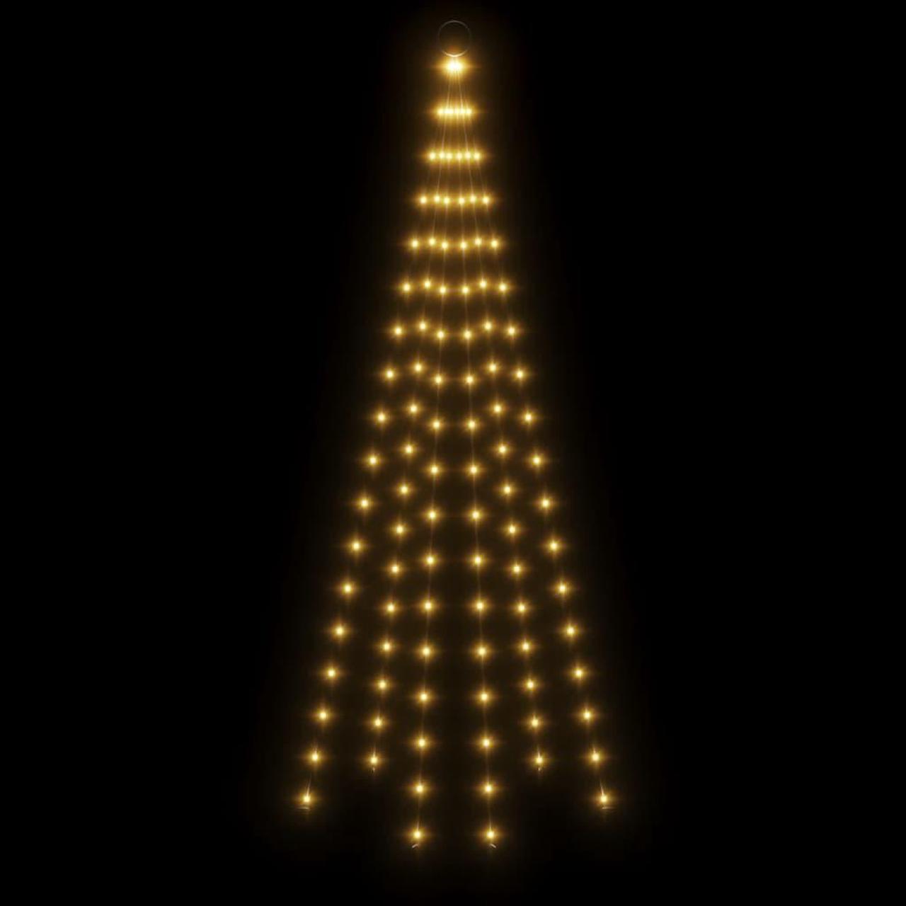 Alt view image 9 of 16 - vidaXL Christmas Tree Decoration Xmas Tree Lights on Flagpole Warm White LEDs