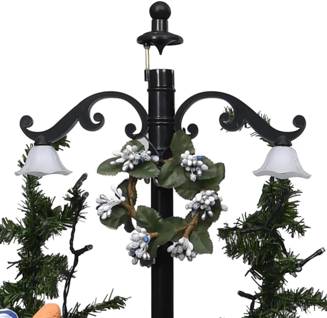 Alt view image 8 of 14 - vidaXL Snowing Christmas Tree Artificial Xmas Tree with Umbrella Base Blue PVC