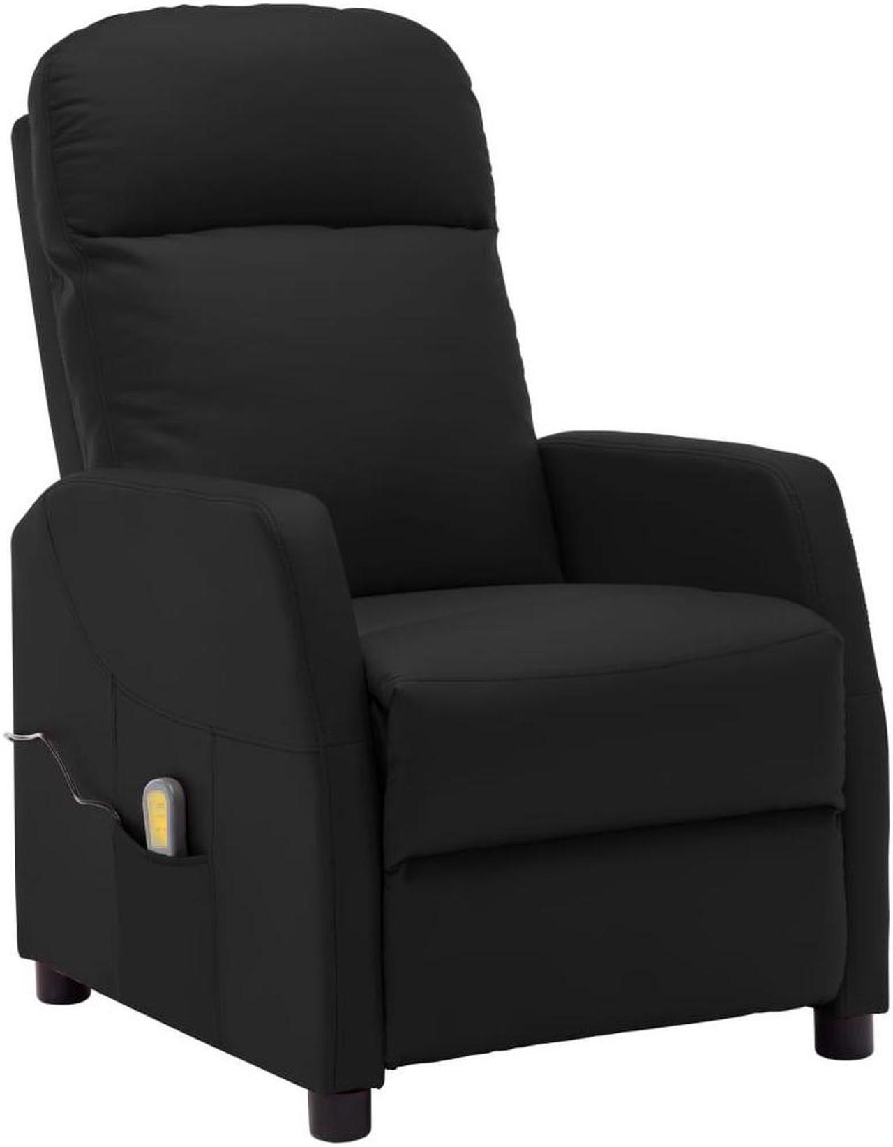 Alt view image 12 of 18 - vidaXL Massage Chair Leisure Lounge Recliner for Home Theater Black Faux Leather