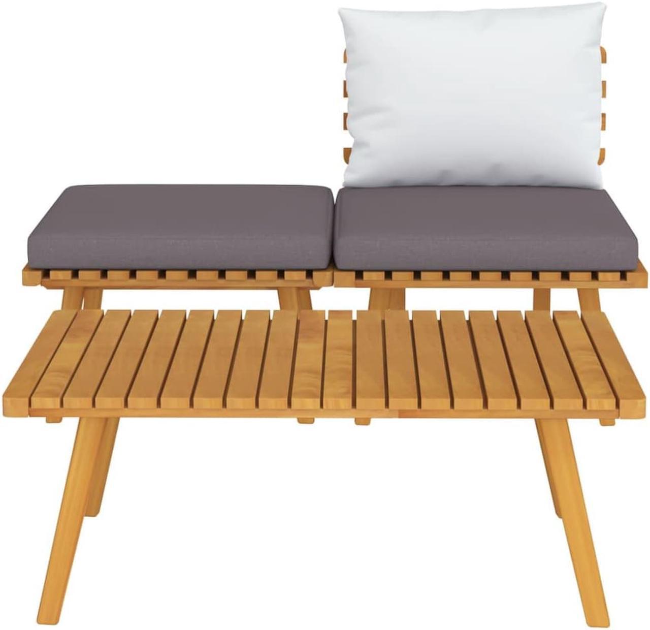 Alt view image 9 of 18 - vidaXL 3 Piece Patio Lounge Set with Cushions Solid Acacia Wood