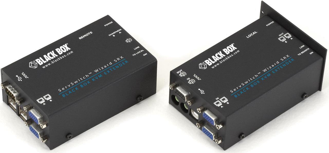 Alt view image 6 of 7 - Black Box ACU5052A KVM Extender - Dual VGA, USB 2.0, RS232, Audio, Dual-Access, CATx