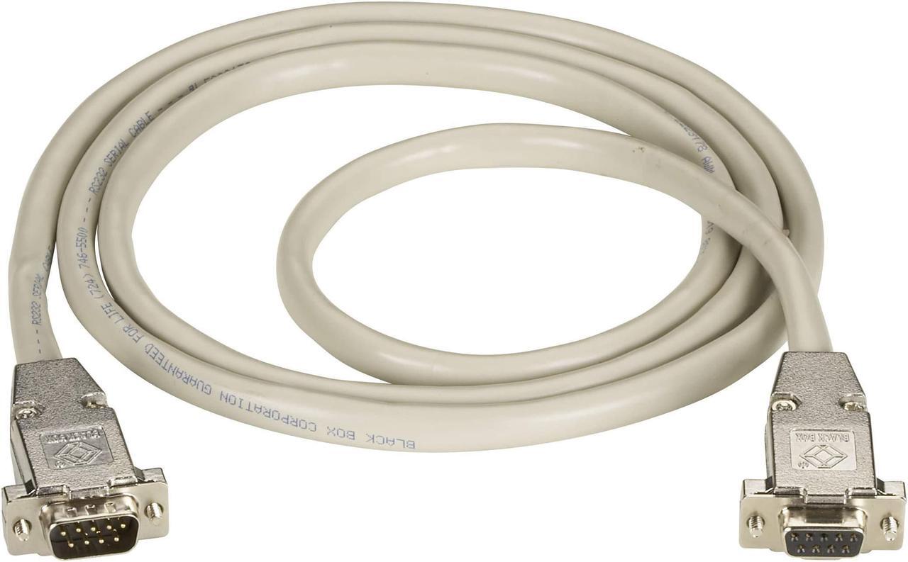 Alt view image 7 of 8 - Black Box EDN12H-0005-MF RS232 Shielded Cable - Metal Hood, DB9 Male/Female, Beige, 5 ft.