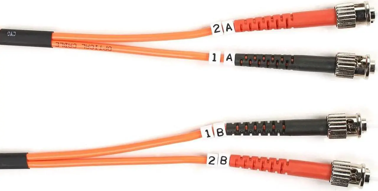 Alt view image 6 of 9 - Black Box FO625-001M-STST Connect OM1 62.5-Micron Multimode Fiber Optic Patch Cable - OFNR PVC, ST-ST, Orange, 1-m (3.2-ft.)