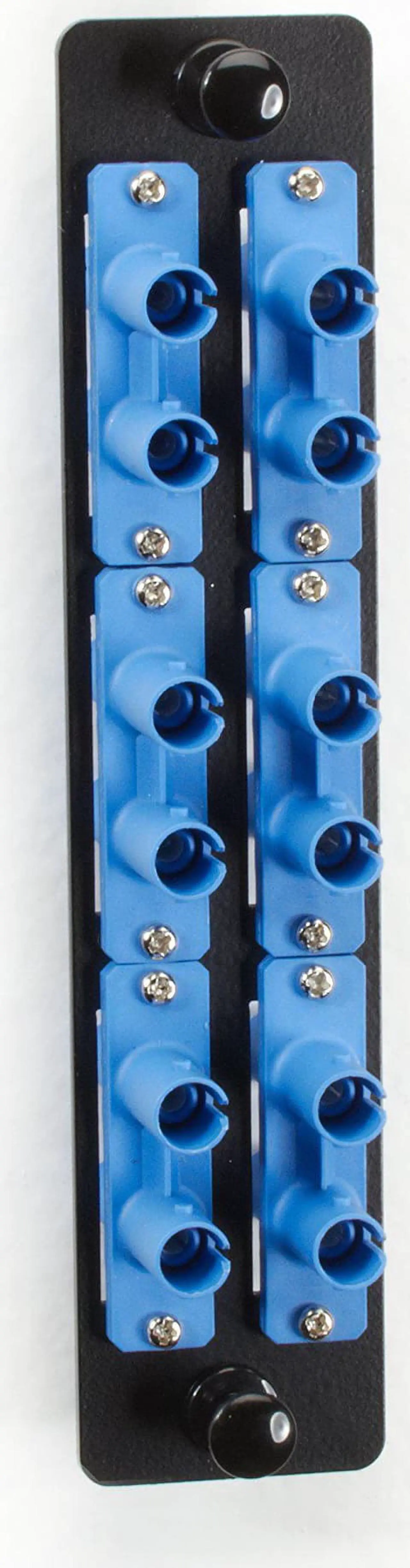 Alt view image 6 of 7 - Black Box High-Density Adapter Panel, Ceramic Sleeves, (6) ST Duplex Pairs, Blue - 6 x ST Duplex - 6 Port(s) - 6 x RJ-11 - 6 x Duplex