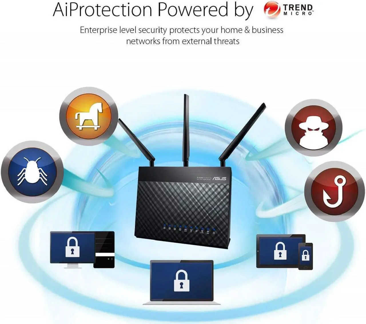 Alt view image 7 of 8 - Asus Rt Ac68U Wireless Ac1900 Dual Band Gigabit Router, 2 Years Warranty