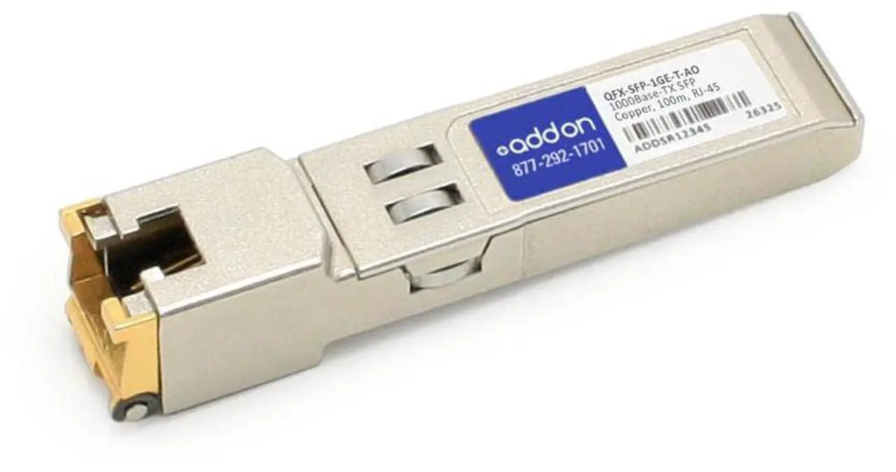 Alt view image 13 of 14 - AddOn Juniper Networks QFX-SFP-1GE-T Compatible 1000Base-TX SFP Transceiver (Copper, 100m, RJ-45)