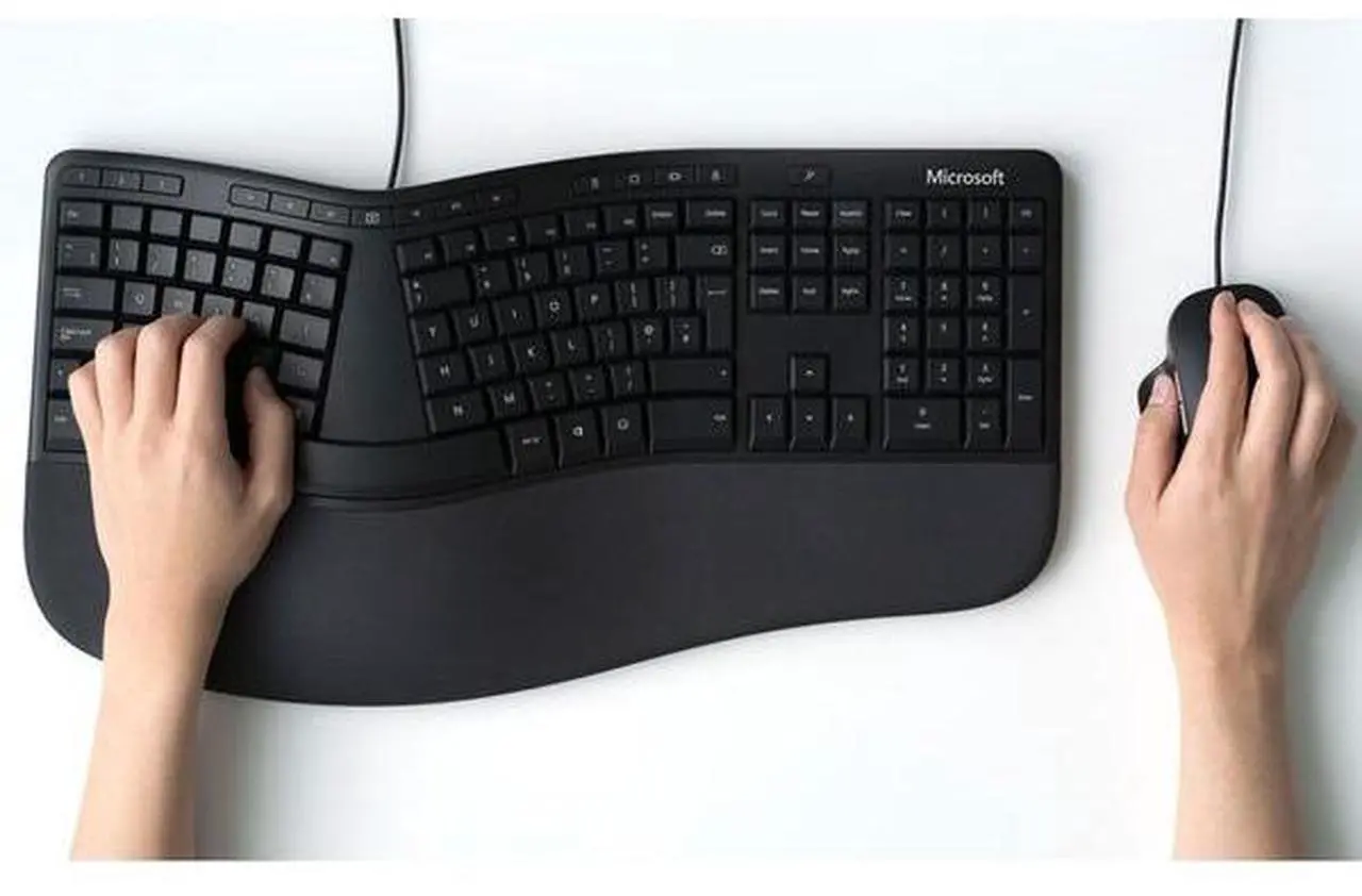 Alt view image 17 of 19 - Microsoft Ergonomic Desktop For Business keyboard mouse set USB English black