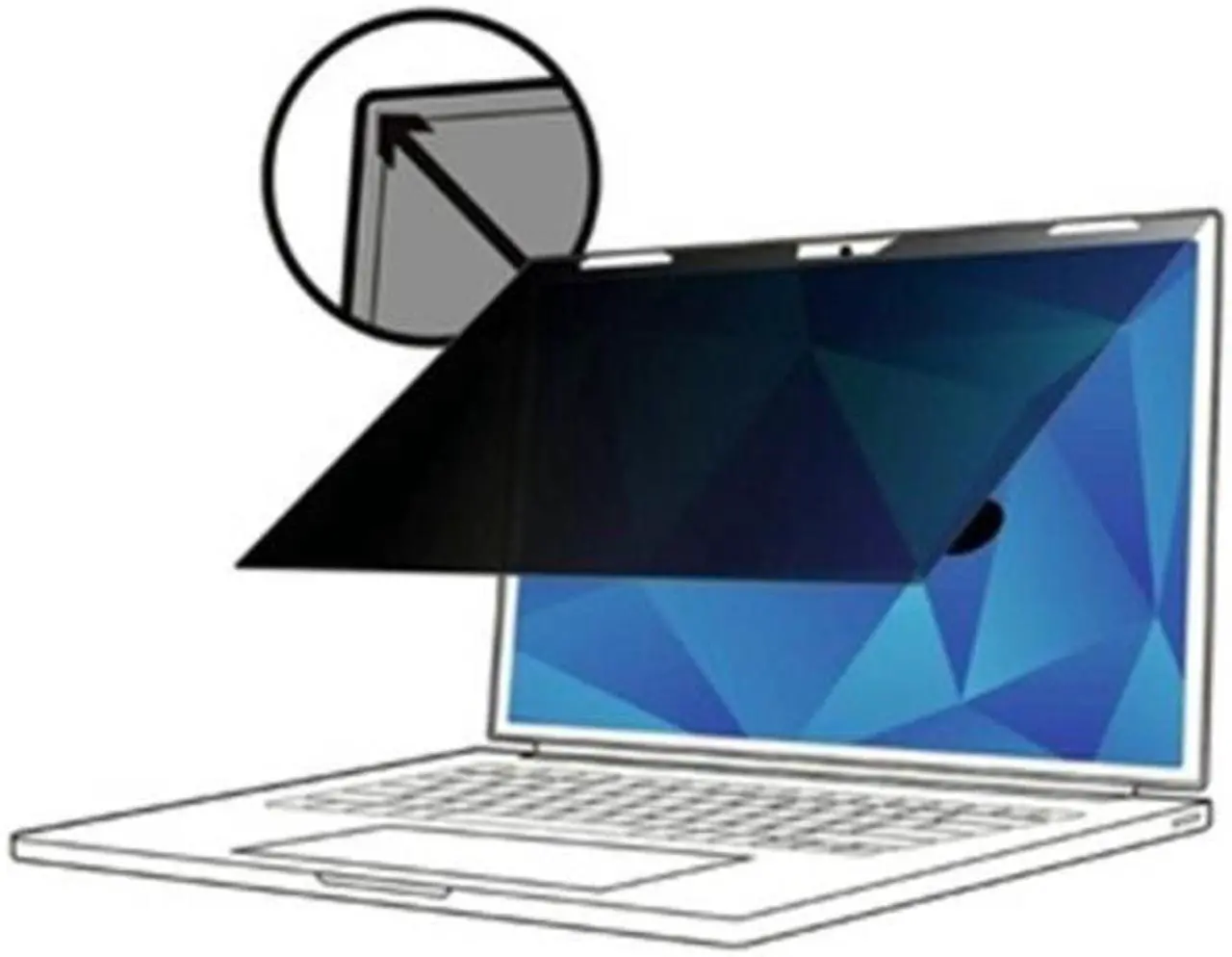Alt view image 6 of 7 - 3M Privacy Filter for Apple MacBook Pro 14 2021 with COMPLY Flip Attach, 16:10, PFNAP011 Black, Matte
