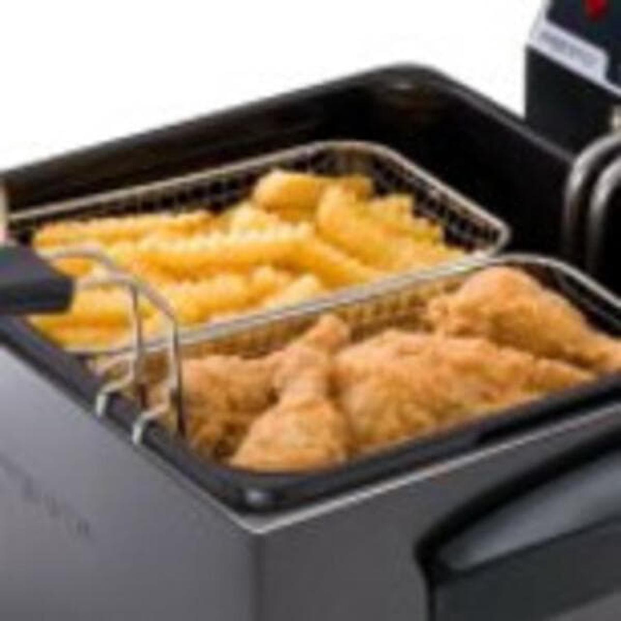 Alt view image 10 of 10 - PRESTO Dual Basket Deep Fryer, Black Stainless Steel (05489)