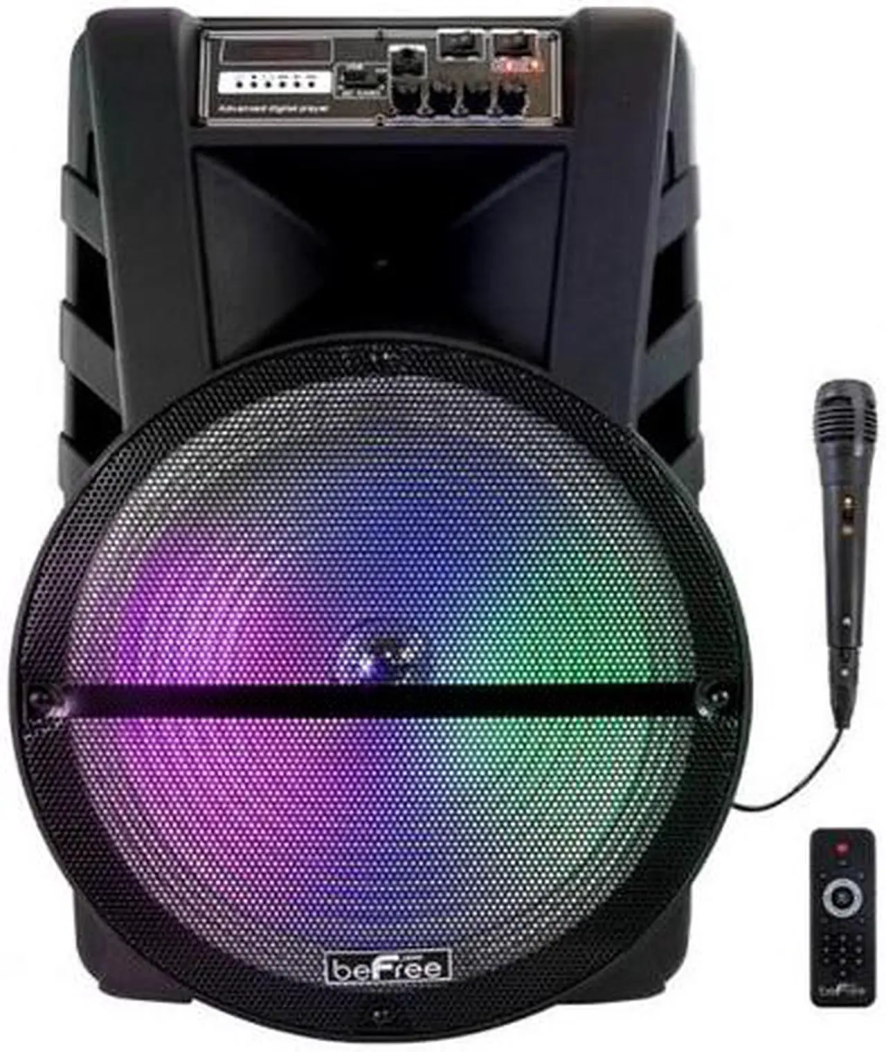 Alt view image 10 of 10 - beFree Sound 15 Inch Bluetooth Portable Rechargeable Party Speaker with LED Lights