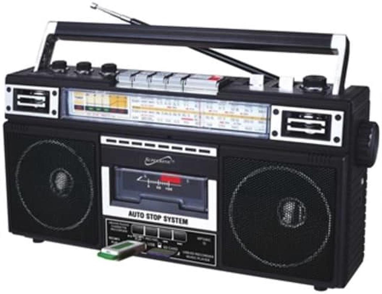 Alt view image 12 of 14 - Supersonic SC-3201BT-BK 4 Band Radio & Cassette Player + Cassette To Mp3 Converter & Bluetooth (Black)