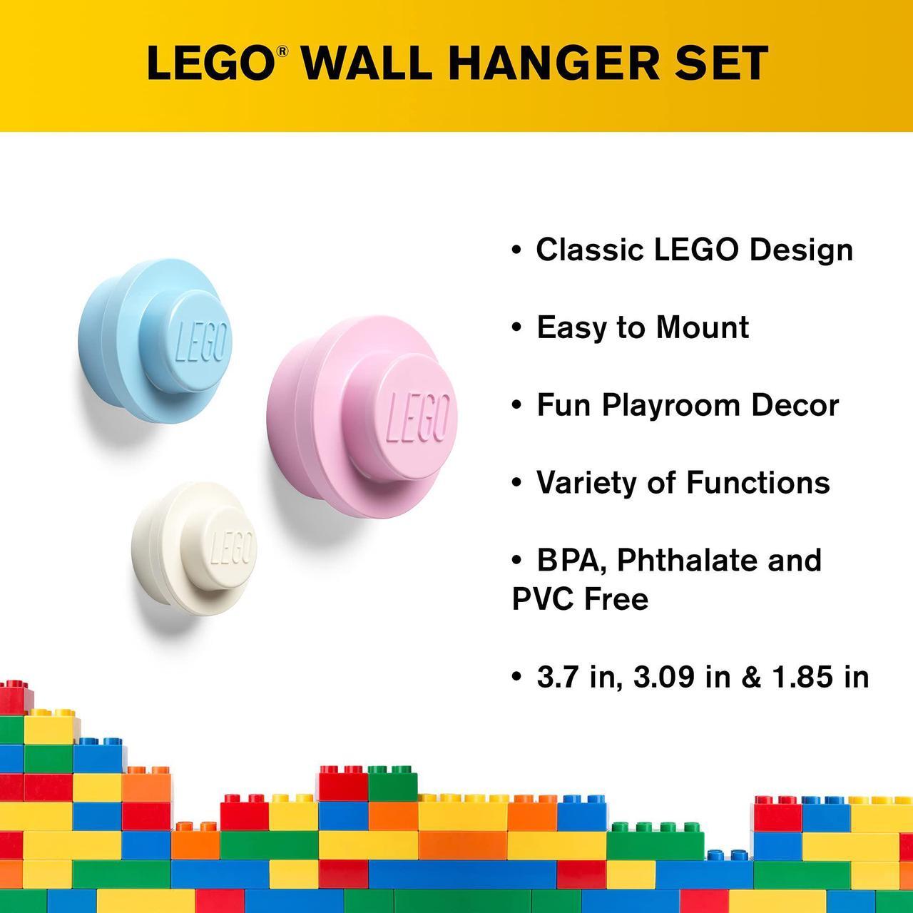 Alt view image 2 of 2 - LEGO Wall Hanger Set |  Pink | Blue | White