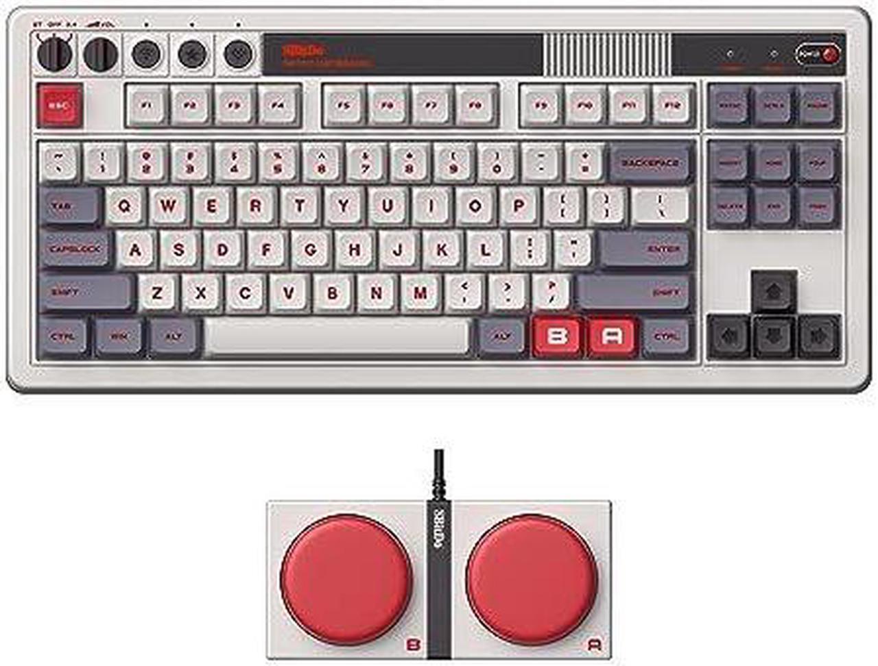 Alt view image 2 of 9 - 8bitdo retro mechanical keyboard, bluetooth/2.4g/usb-c hot swappable gaming keyboard with 87 keys, dual super programmable buttons for windows and android - n edition