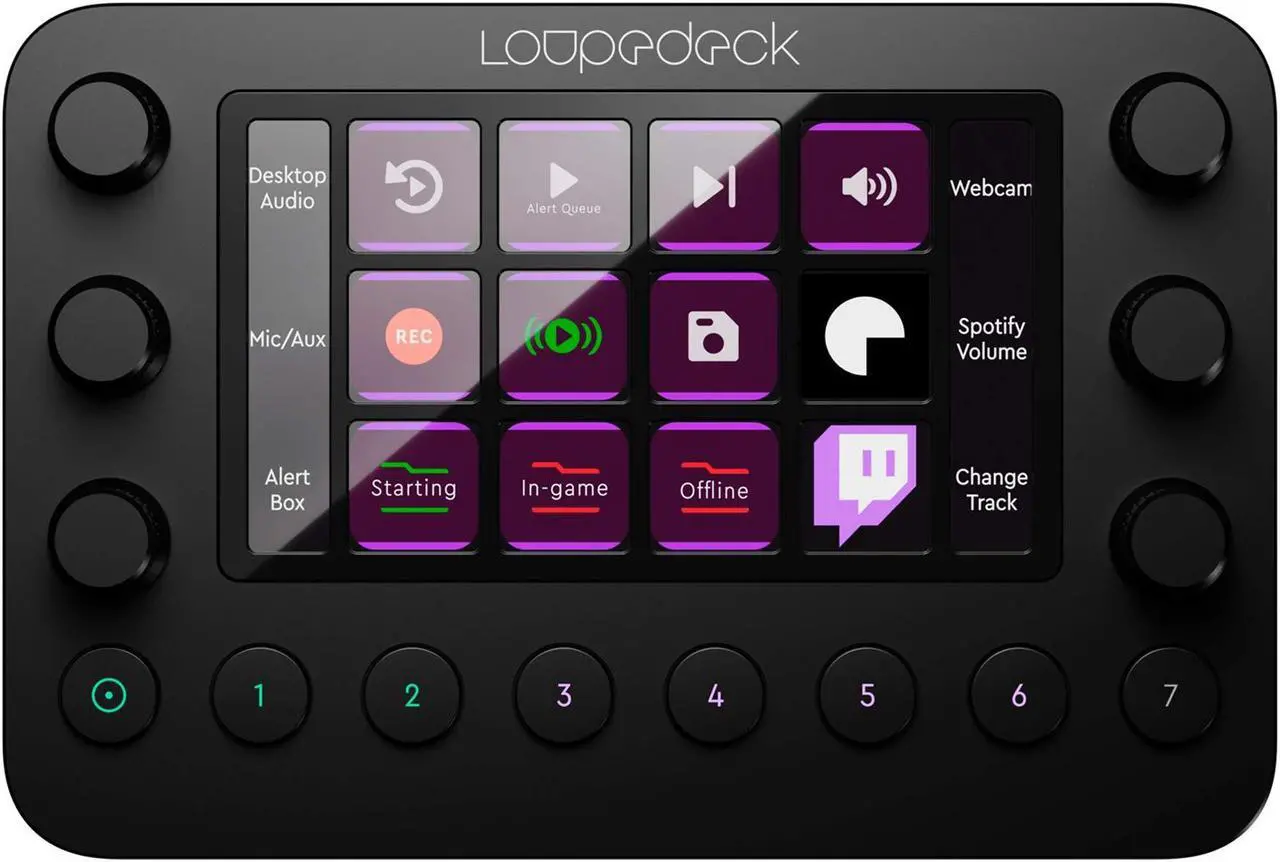 Alt view image 9 of 9 - Loupedeck Live - The Custom Console for Editing and Streaming with Dials and LED Touchscreen - Supports OBS, Streamlabs, vMix, Twitch, Lightroom Classic, Premiere Pro, Photoshop and more - Black