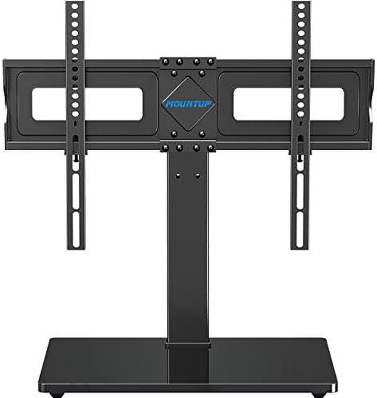 Main image of MOUNTUP Universal TV Stand, Table Top TV Stands for 37 to 65, 70 Inch Flat Screen TVs - Height Adjustable, Tilt, Swivel TV Mount with Tempered Glass Base Holds up to 88 lbs, Max VESA 600x400mm MU0031