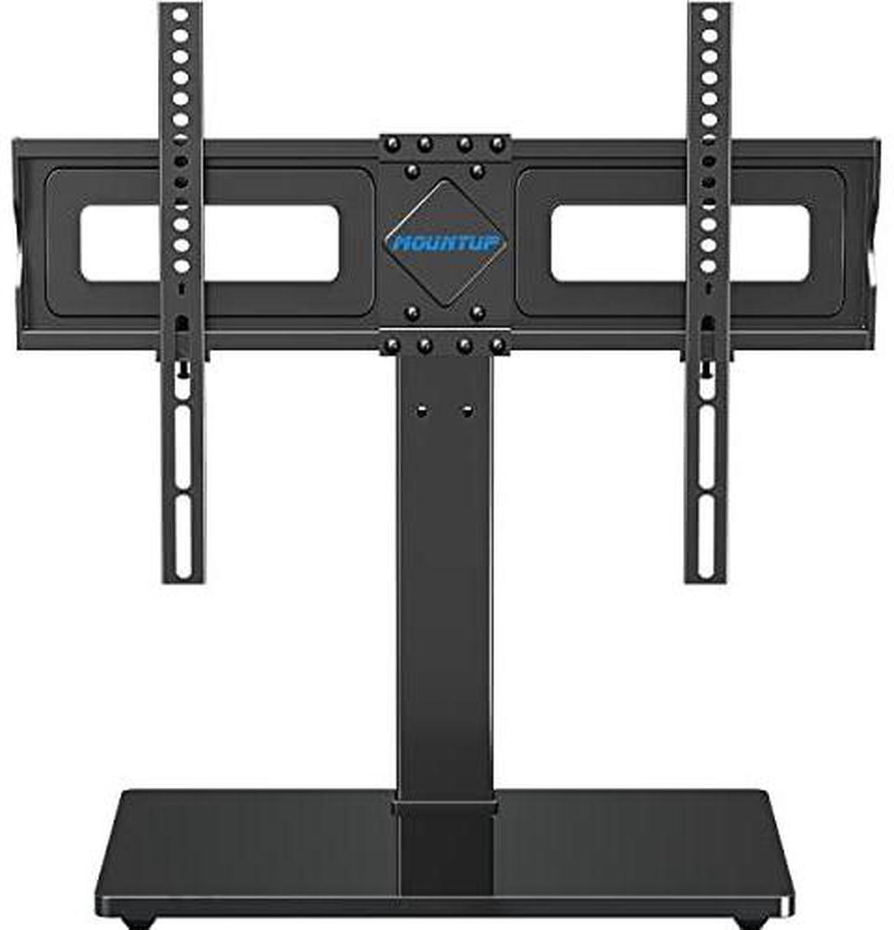 Alt view image 2 of 2 - MOUNTUP Universal TV Stand, Table Top TV Stands for 37 to 65, 70 Inch Flat Screen TVs - Height Adjustable, Tilt, Swivel TV Mount with Tempered Glass Base Holds up to 88 lbs, Max VESA 600x400mm MU0031