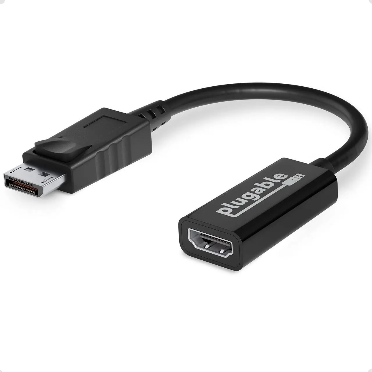 Alt view image 10 of 10 - Plugable Active DisplayPort to HDMI Adapter - Connect any DisplayPort-Enabled PC or Tablet to an HDMI Enabled Monitor, TV or Projector for Ultra-HD Video Streaming (HDMI 2.0 up to 4K 3840x2160 @60Hz)