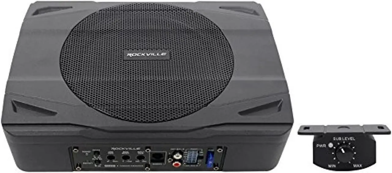 Alt view image 18 of 18 - rockville ss8p 400w 8" cast aluminum slim underseat active powered car/truck subwoofer sub