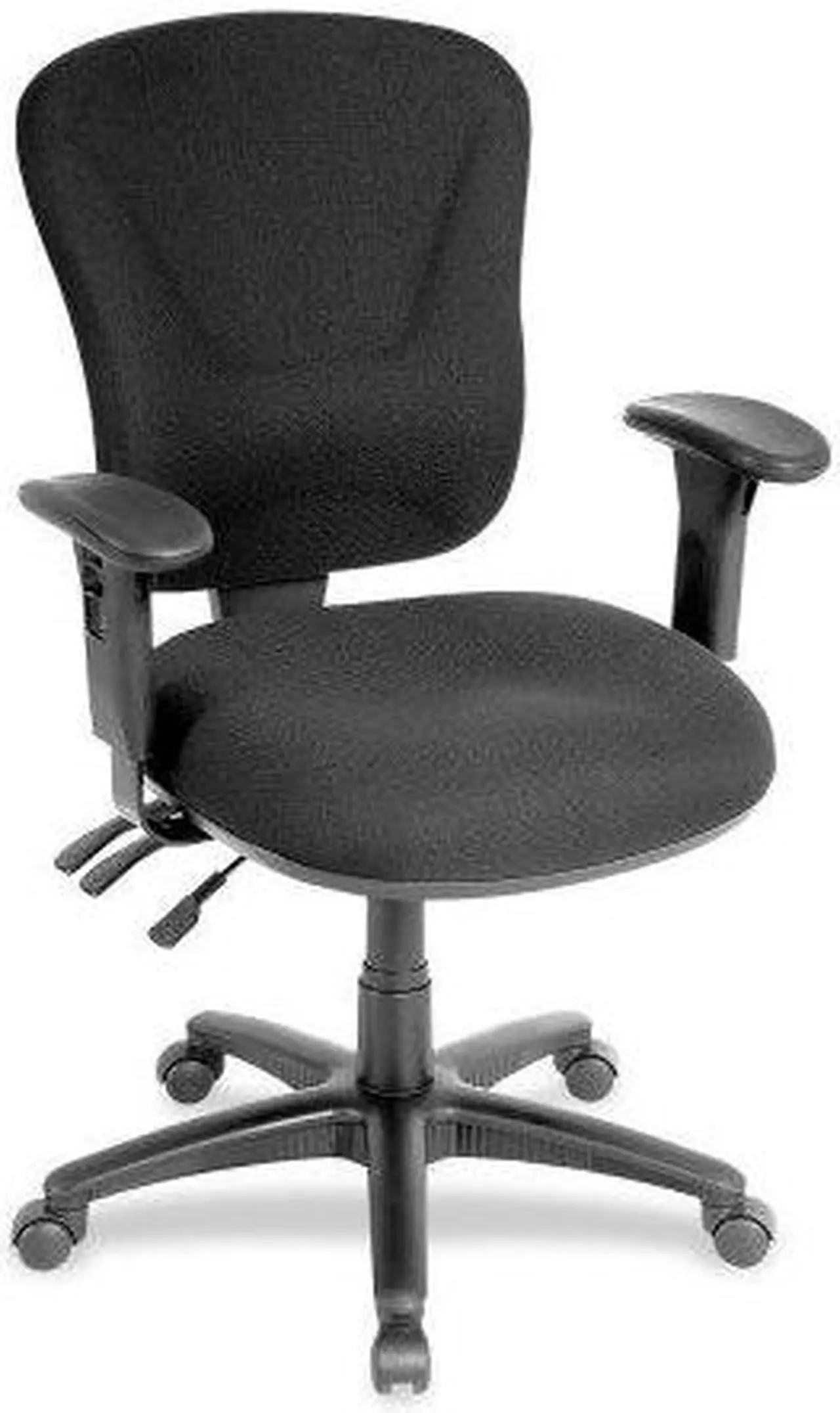 Alt view image 15 of 15 - Lorell Mid-back Task Chair 26-3/4"x26"x39-1/4"-42" Black 66128