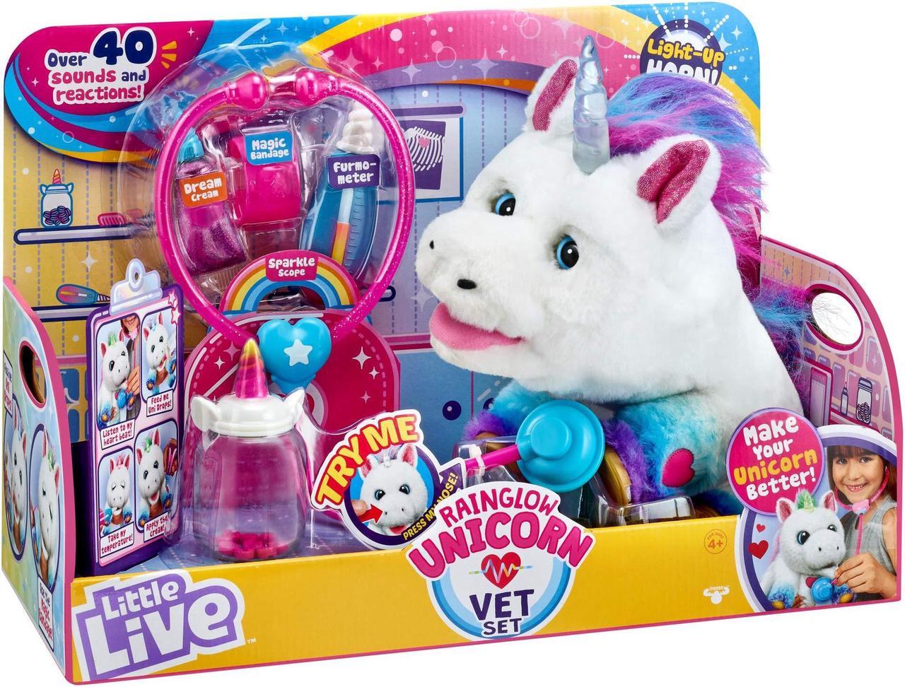 Alt view image 3 of 3 - little live rainglow unicorn vet set - interactive pet unicorn