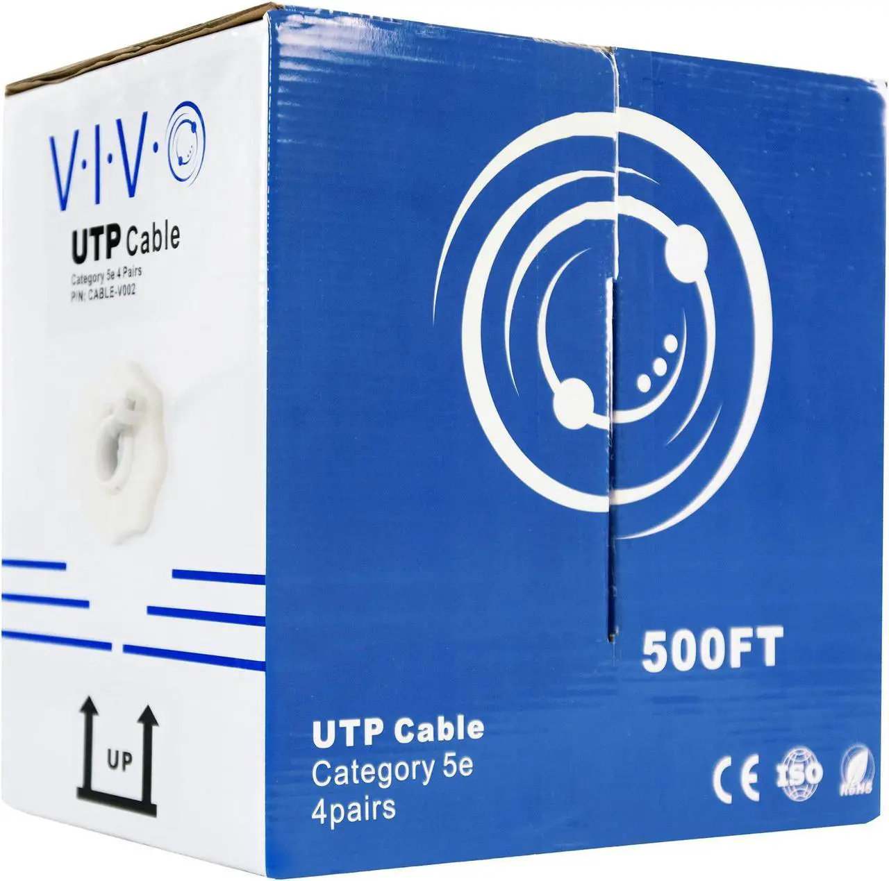 Alt view image 12 of 12 - VIVO 500ft Bulk Cat5e LAN Ethernet Cable / Wire UTP Pull Box 500 ft Cat-5e Grey
