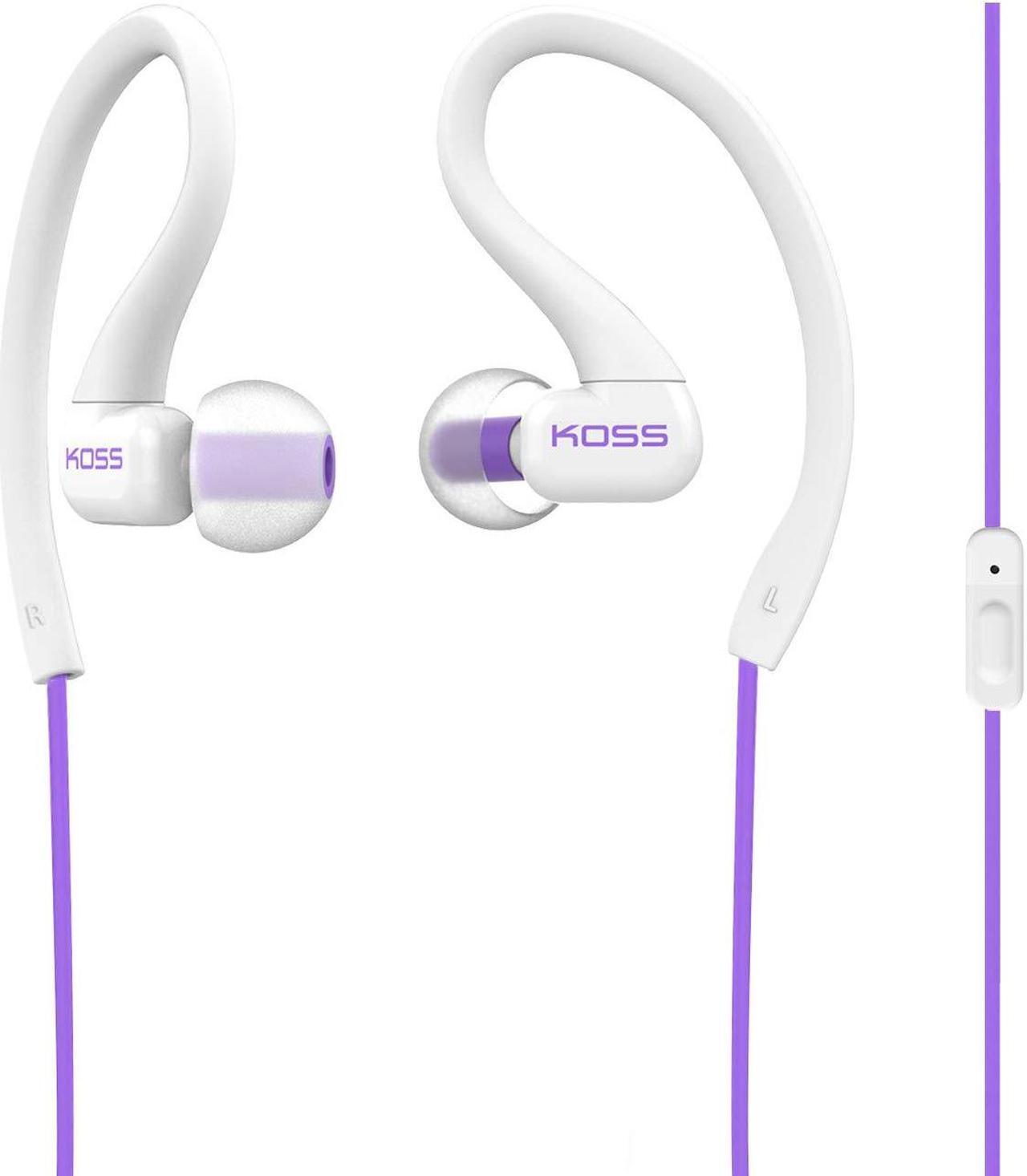 Alt view image 11 of 11 - KOSS Violet FitClips KSC32i 3.5mm Connector Earbud w/ Mic Fitness Sweat Resistant Lightweight