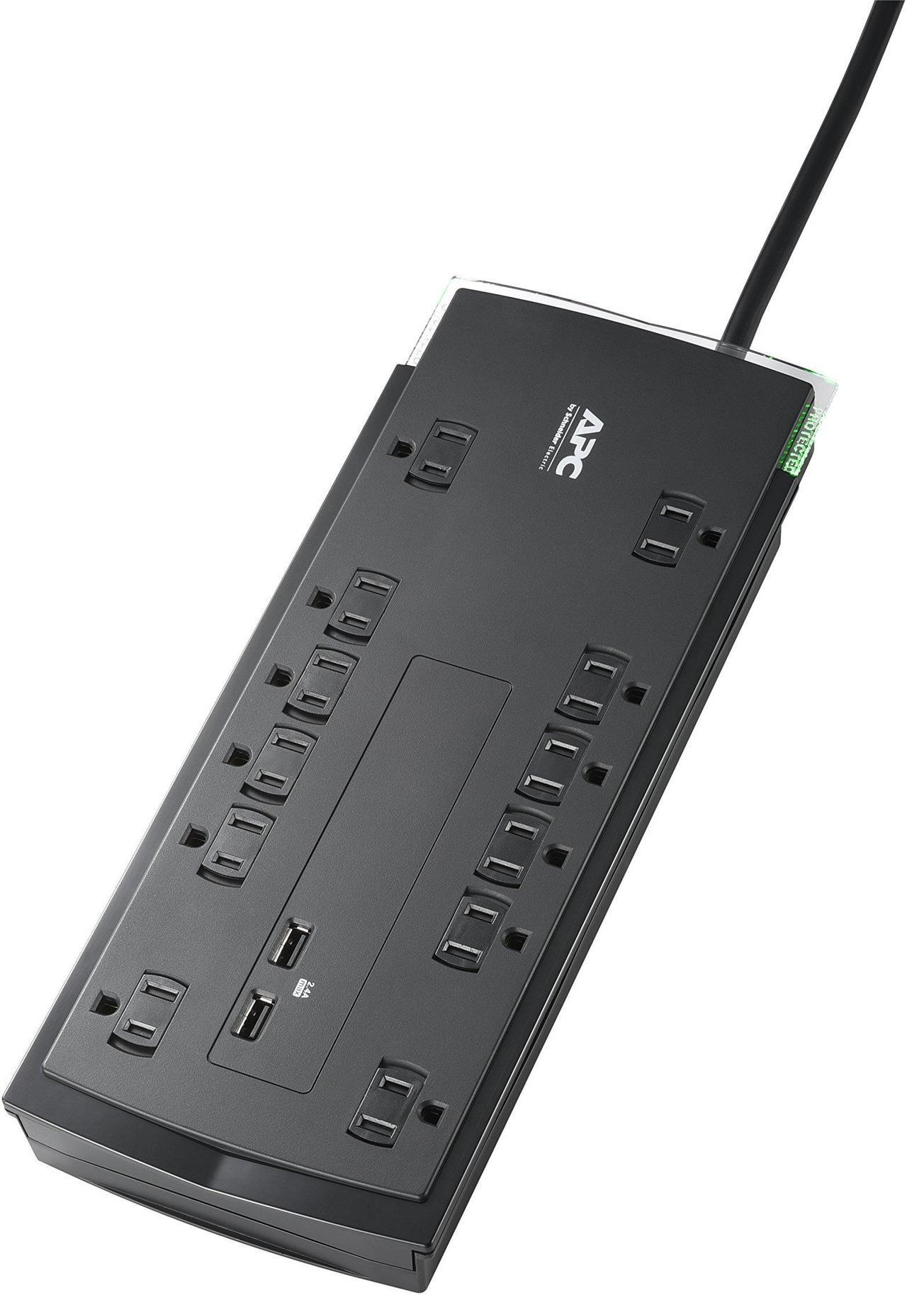 Alt view image 18 of 18 - APC UP P12U2 Performance SurgeArrest 120V 12 Outlet w 2x2.4A USB Charger RTL