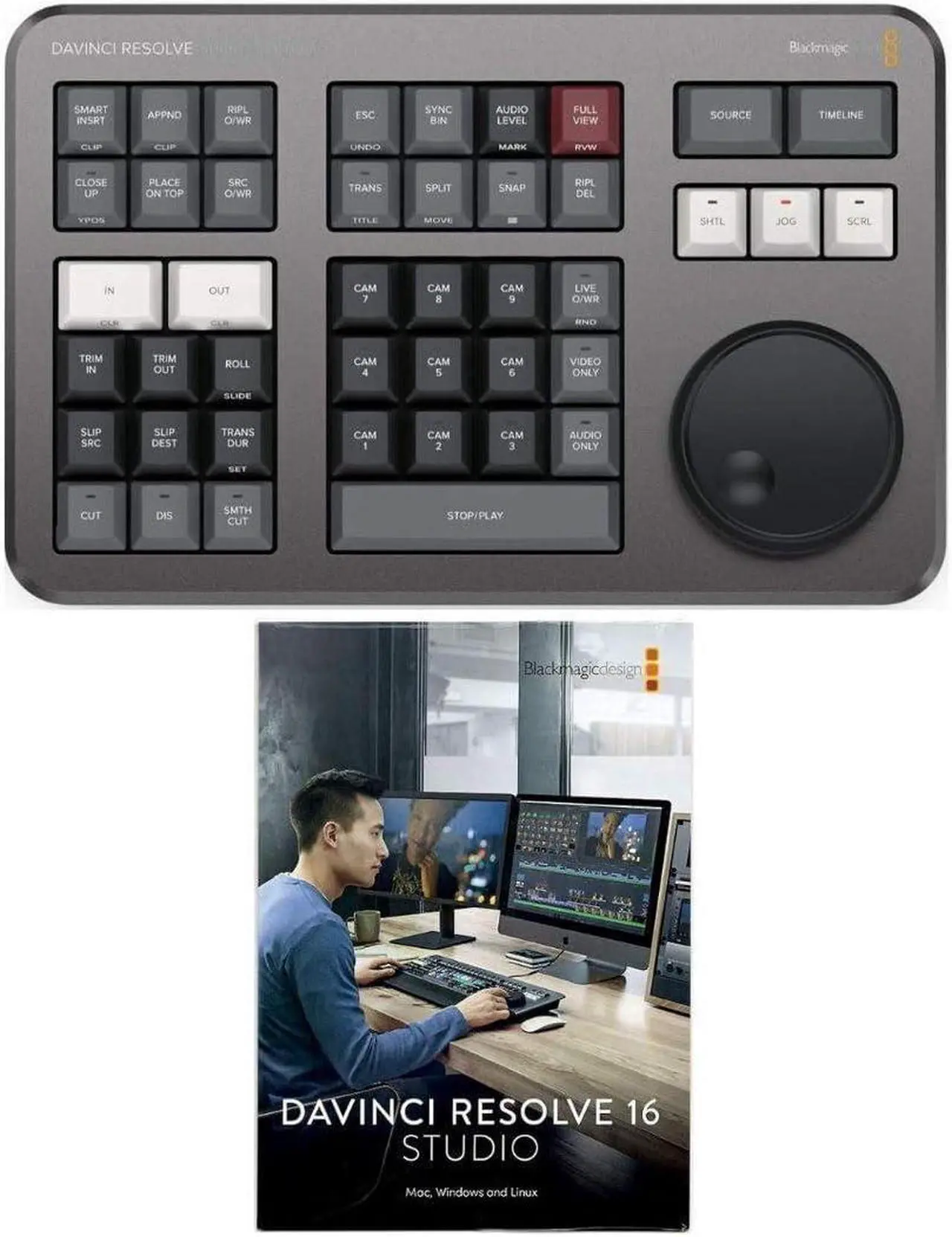 Alt view image 7 of 11 - Blackmagic Design DaVinci Resolve Speed Editor Bundle with DaVinci Resolve 17 Studio (Dongle)