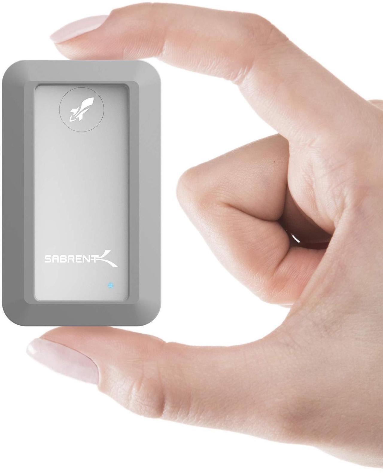 Alt view image 9 of 9 - SABRENT Rocket Nano Rugged 1TB USB 3.2 10Gb/s External Aluminum Waterproof [IP67] SSD with Bumper Guard in Grey (SB-1TB-NAWP)