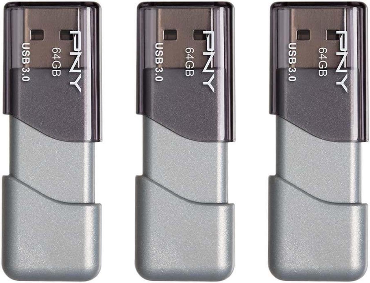 Alt view image 3 of 3 - pny 64gb turbo attach 3 usb 3.0 flash drive 3-pack