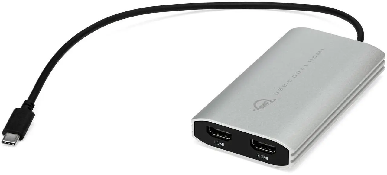 Main image of OWC USB-C to Dual HDMI 4K Display Adapter with DISPLAYLINK for Apple M1 Mac or Any Mac or PC with USB-C or Thunderbolt