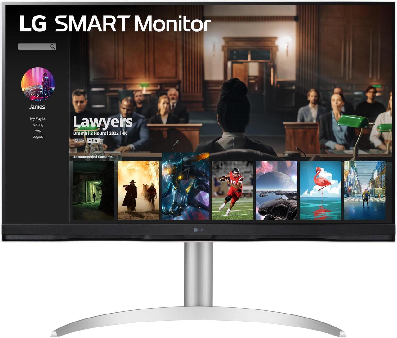 Alt view image 11 of 11 - LG Smart Monitor (32SQ730S) - 32-Inch 4K UHD(3840x2160) Display, webOS Smart Monitor, ThinQ Home, Magic Remote, USB Type-C, Stereo Speakers, AirPlay 2, Screen Share, Bluetooth,Silver