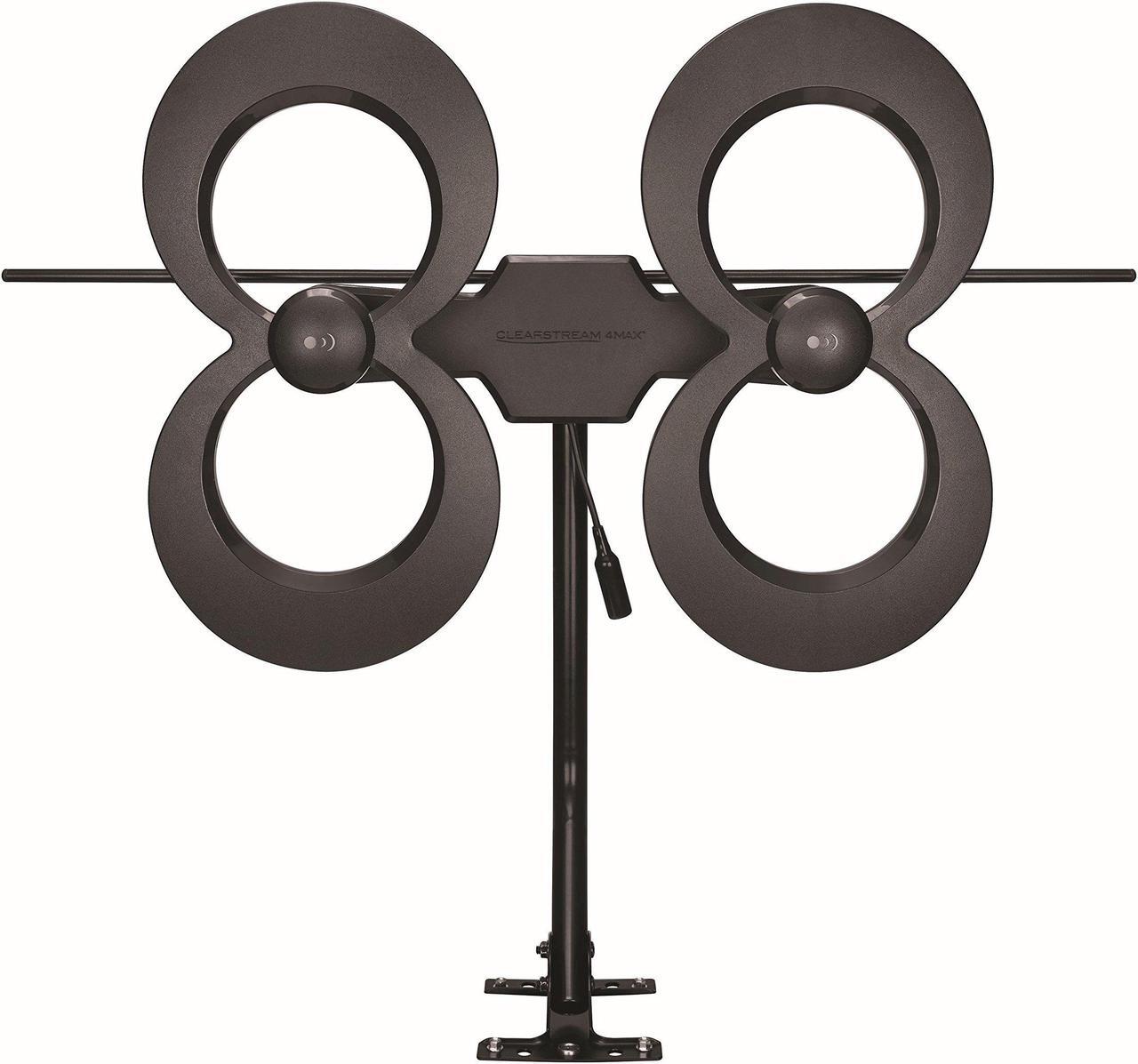 Alt view image 9 of 9 - antennas direct clearstream 4max tv antenna, 70+ mile range, uhf/vhf, multi-directional, indoor, attic, outdoor, mast w/pivoting base/hardware/adjustable clamp/sealing pads, 4k ready, black - c4mvj