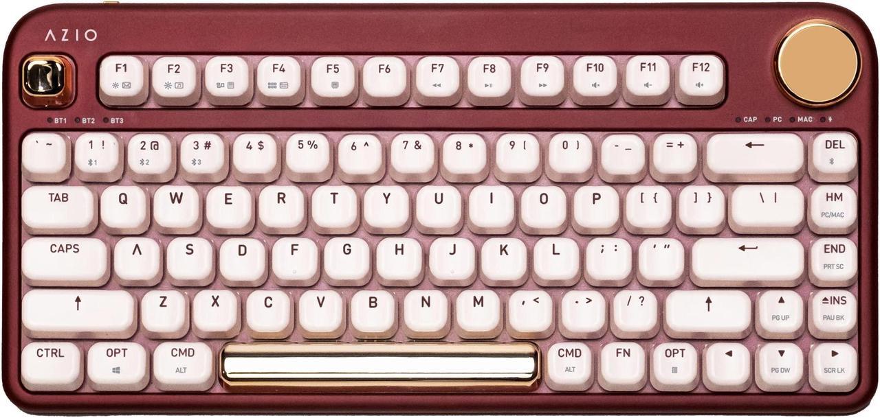 Alt view image 17 of 17 - AZIO IZO Wireless Bluetooth Mechanical Keyboard Baroque Rose