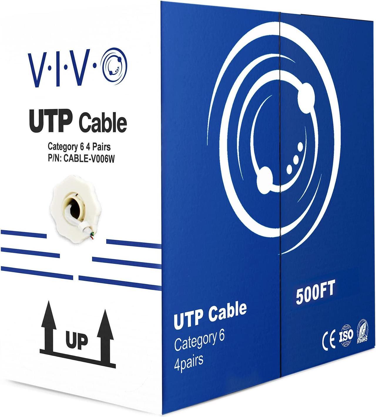 Alt view image 8 of 8 - VIVO 500ft bulk Cat6 Ethernet Cable / Wire UTP Pull Box 500 ft Cat-6 White LAN