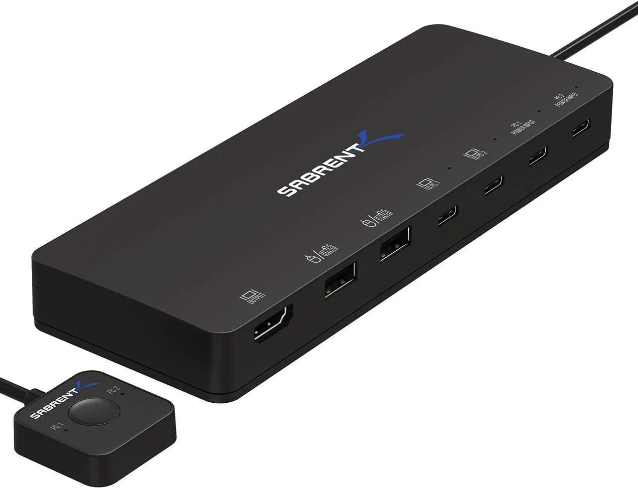 Alt view image 12 of 11 - SABRENT 2-Port USB Type-C KVM Switch with 60 Watt Power Delivery Option (USB-KCPD)