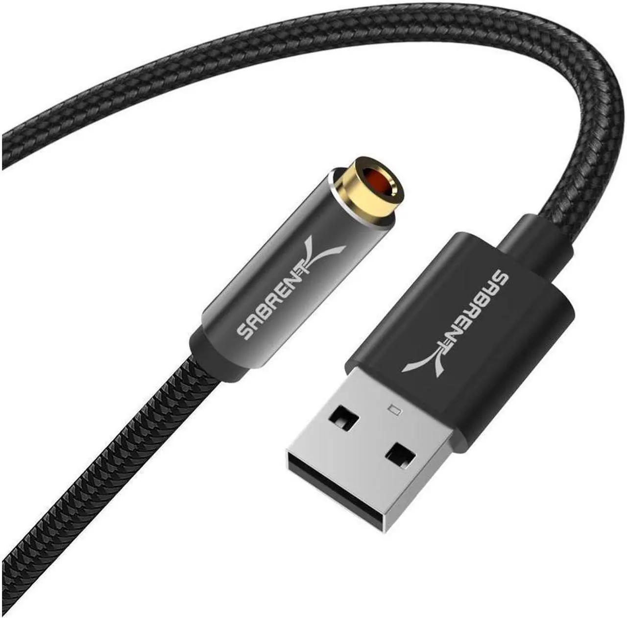 Alt view image 14 of 13 - SABRENT USB Type-A to 3.5mm Dual Function Audio Jack Active Adapter 20" Cable (CB-UA35)