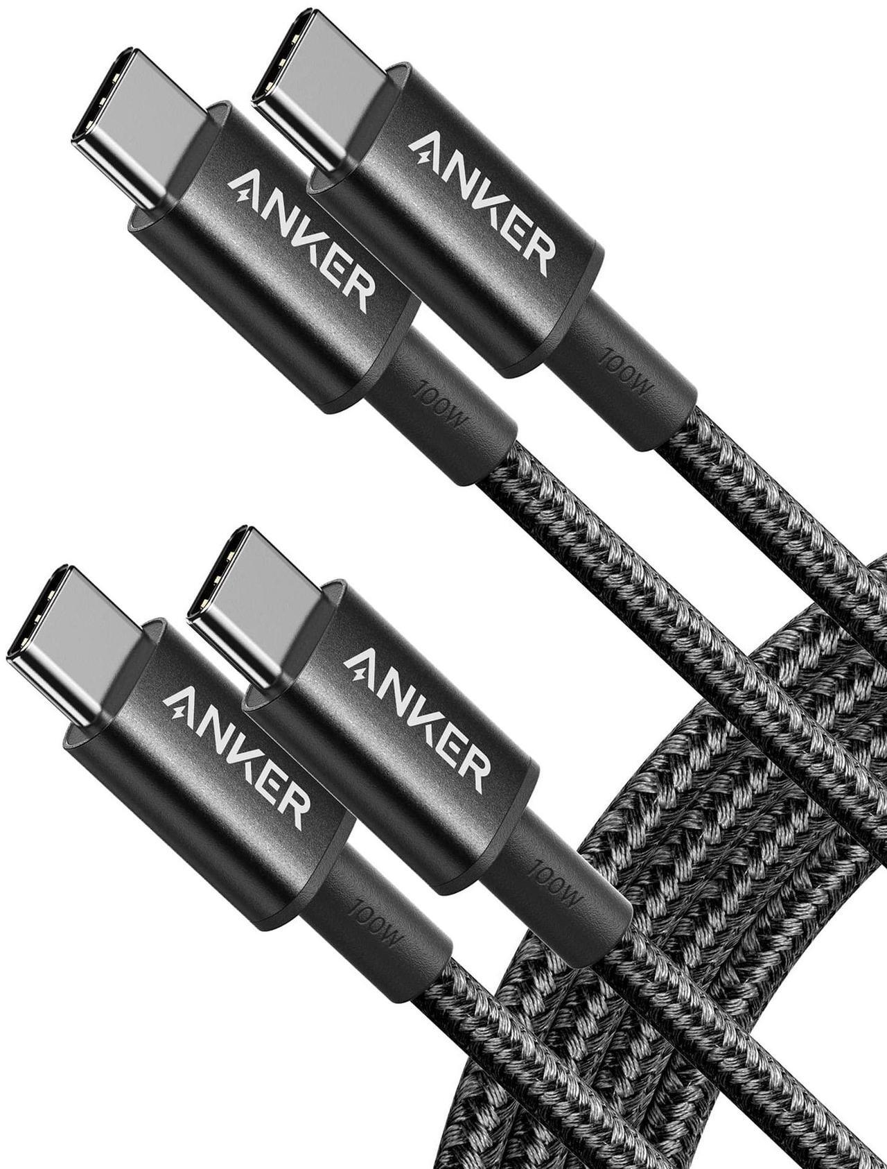 Alt view image 7 of 7 - Anker 333 USB C to USB C Cable (6ft 100W, 2-Pack), USB 2.0 Type C Charging Cable Fast Charge for MacBook Pro 2020, iPad Pro 2020, iPad Air 4, Samsung Galaxy S21, Pixel, Switch, LG, and More (Black)