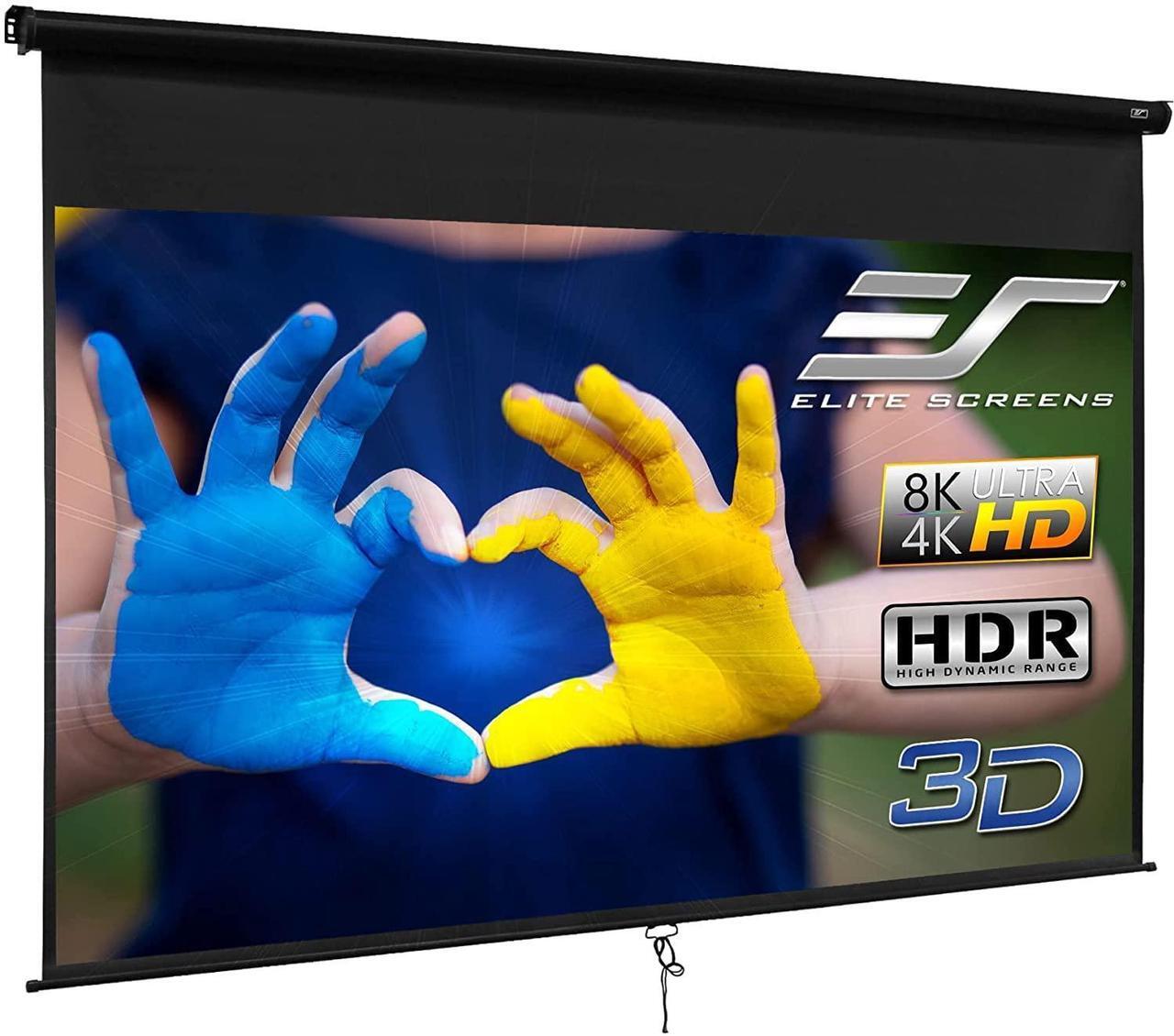 Alt view image 16 of 16 - Elite Screens Manual M120H Manual Projection Screen - 120" - 16:9 - Wall/Ceiling Mount