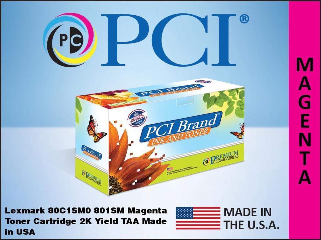 Main image of PCI Brand Lexmark 80C1SM0-PCI ECO-Friendly Sustainable Remanufactured Lexmark 80C1SM0 Magenta Toner Cartridge 2K Page Yield