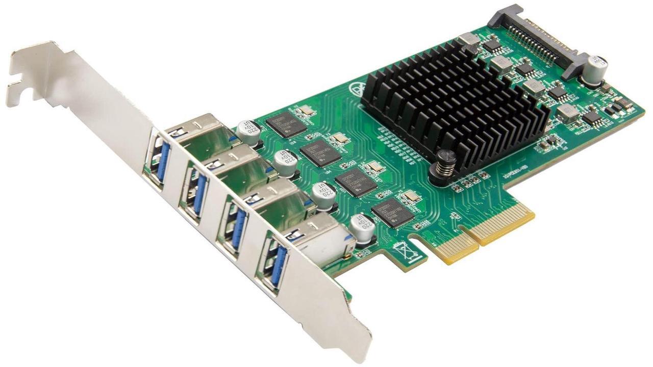 Alt view image 6 of 6 - USB 3.2 Gen 1 (5 Gbps) 4 Port Type-A PCI-e 3.0 x4