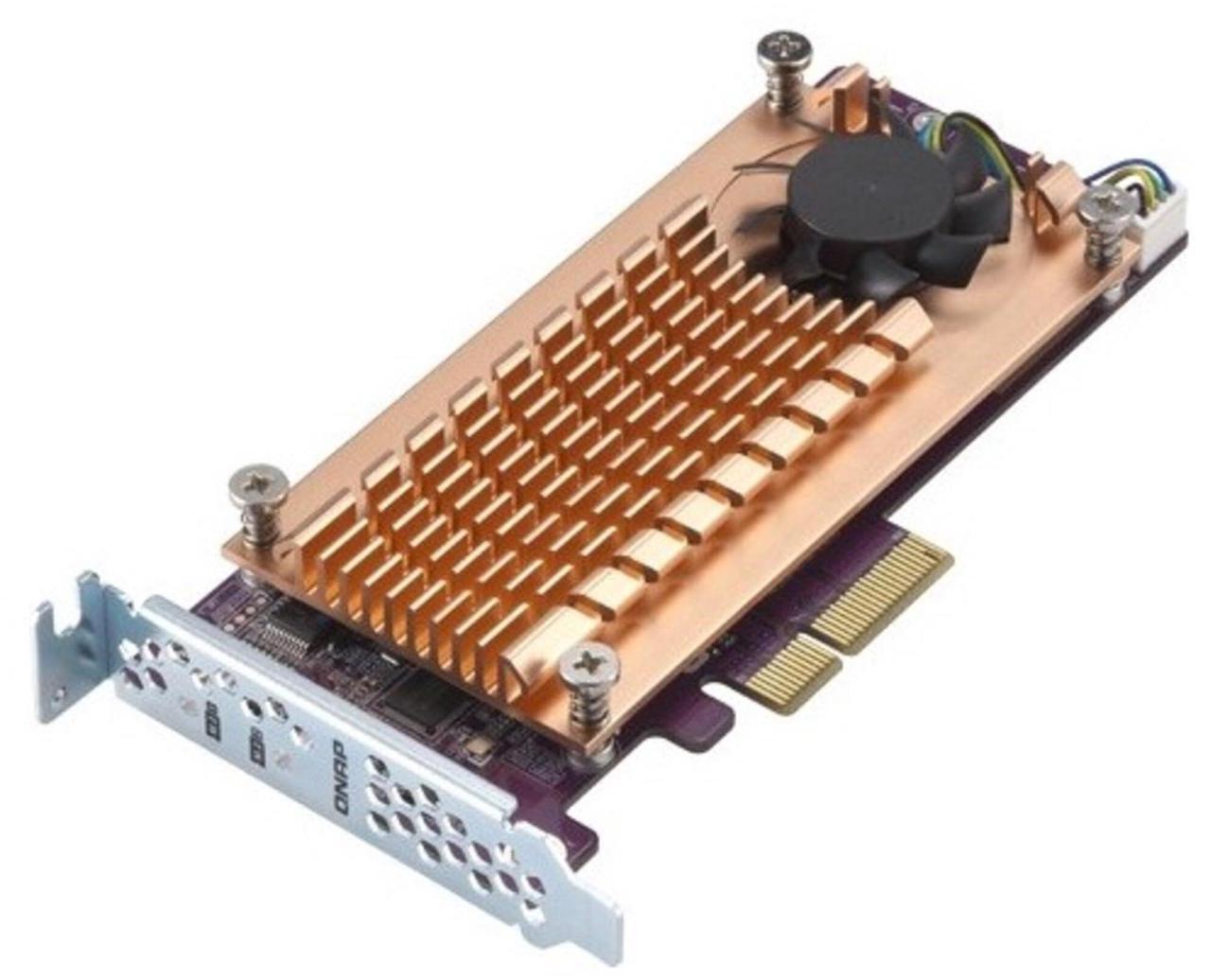 Alt view image 11 of 11 - QNAP QM2-2S-220A Dual M.2 22110/2280 SATA SSD Expansion Card (PCIe Gen2 X2), Low-Profile Bracket Pre-Loaded, Low-Profile Flat and Full-Height are Bundled