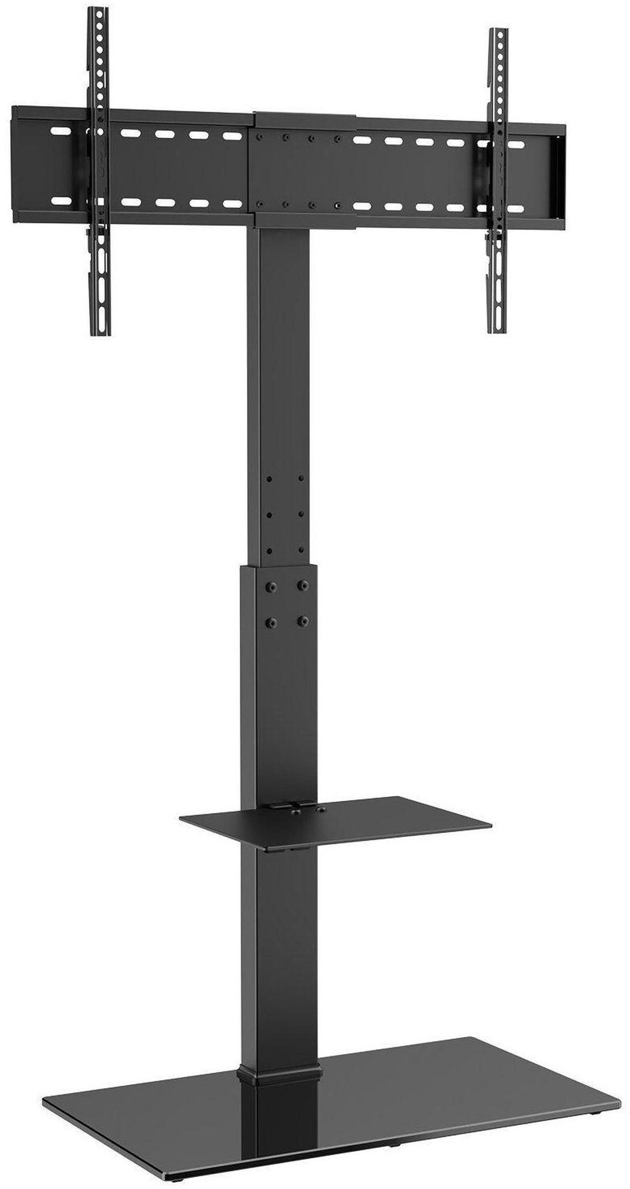 Alt view image 2 of 2 - VEVOR TV Stand Mount, Swivel Tall TV Stand for 32 to 85 inch TVs, Height Adjustable Portable Floor TV Stand with Tempered Glass Base for Bedroom, Living Room