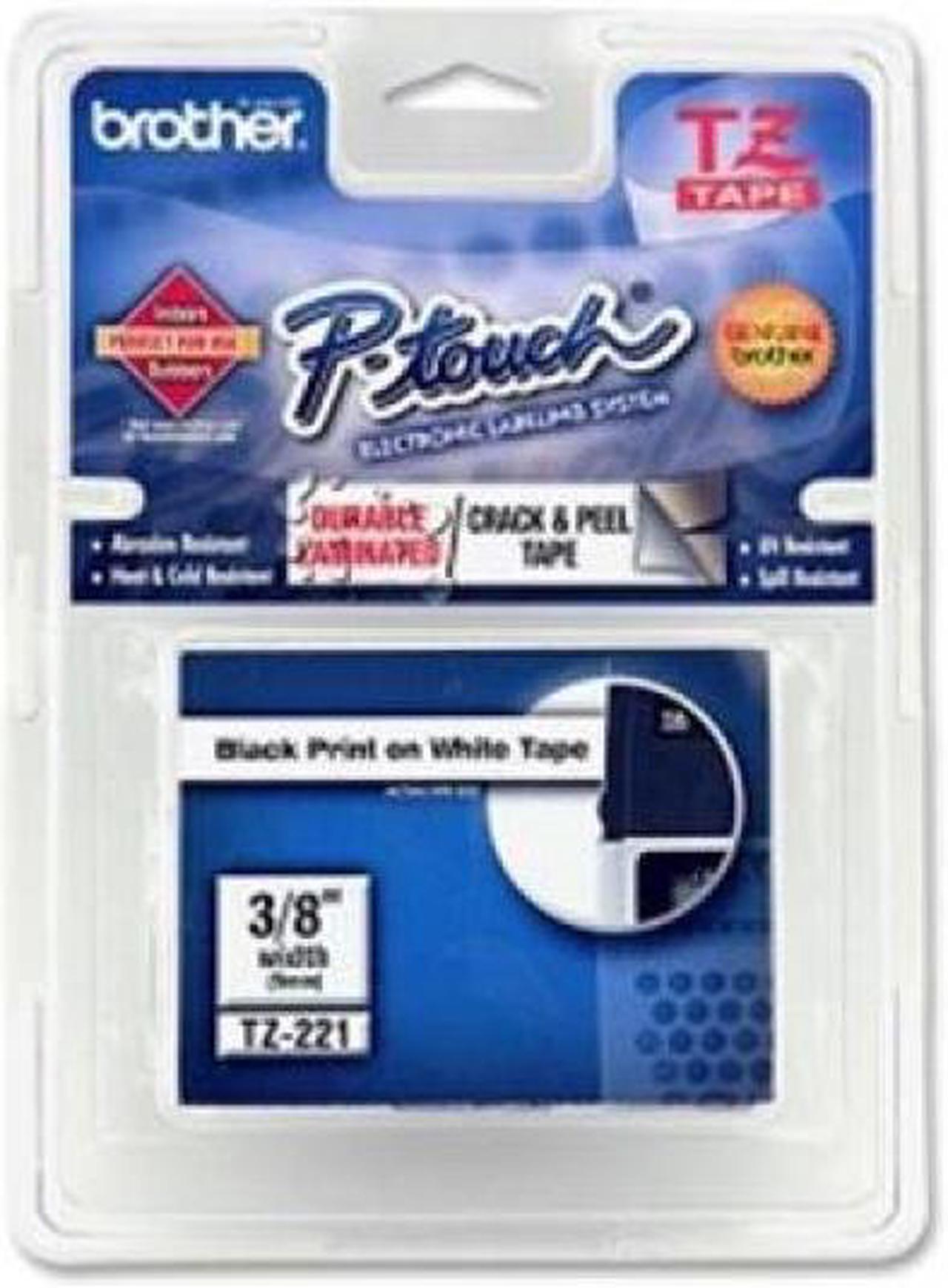 Brother P-touch TZe Laminated Tape Cartridges - 3/8" Width x 26 1/5 ft Length - Rectangle - White - 1 Each  BRTTZE221