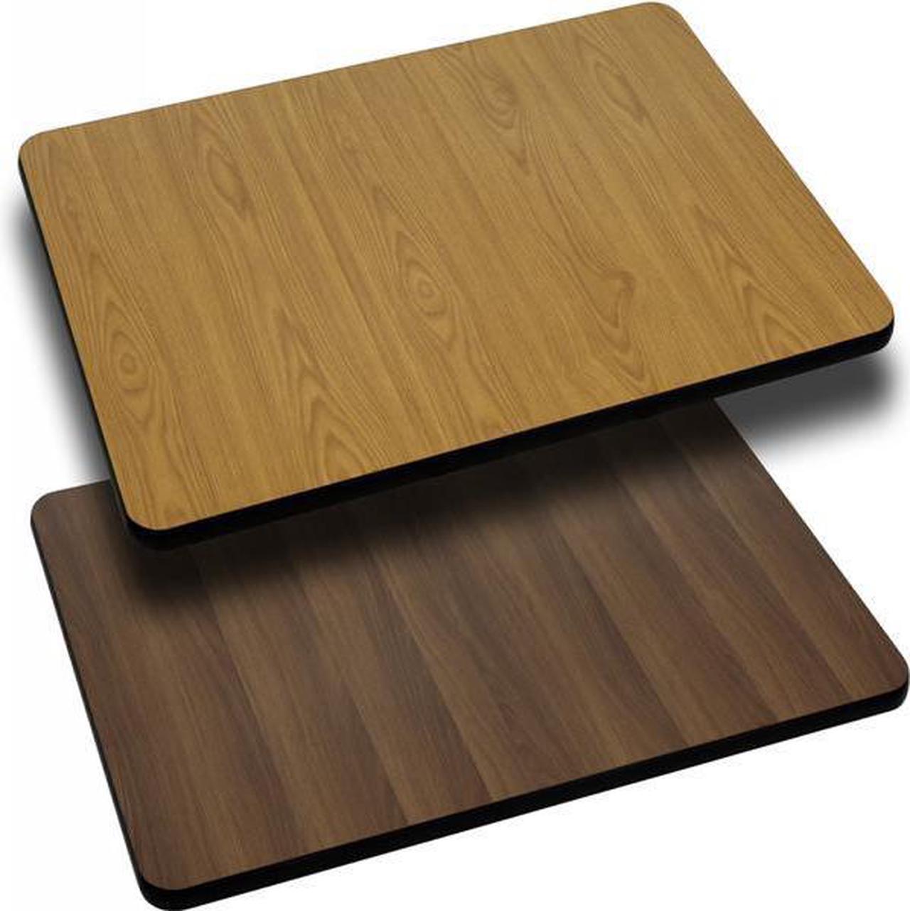 Alt view image 3 of 10 - 30'' x 60'' Rectangular Table Top with Natural or Walnut Reversible Laminate Top