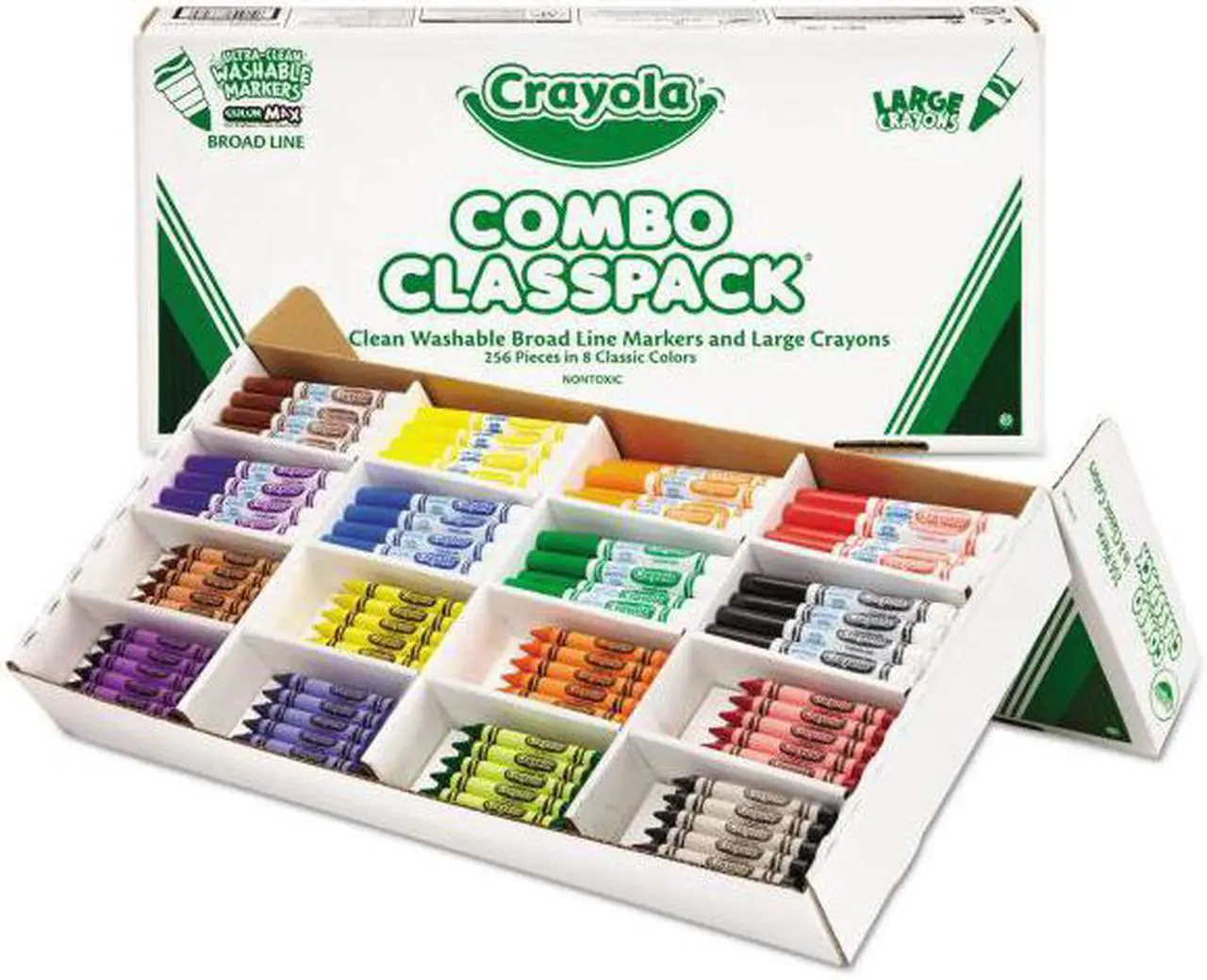 Alt view image 5 of 20 - Crayola. 523348 Classpack Crayons w/Markers, 8 Colors, 128 Each Crayons/Markers, 256/Box