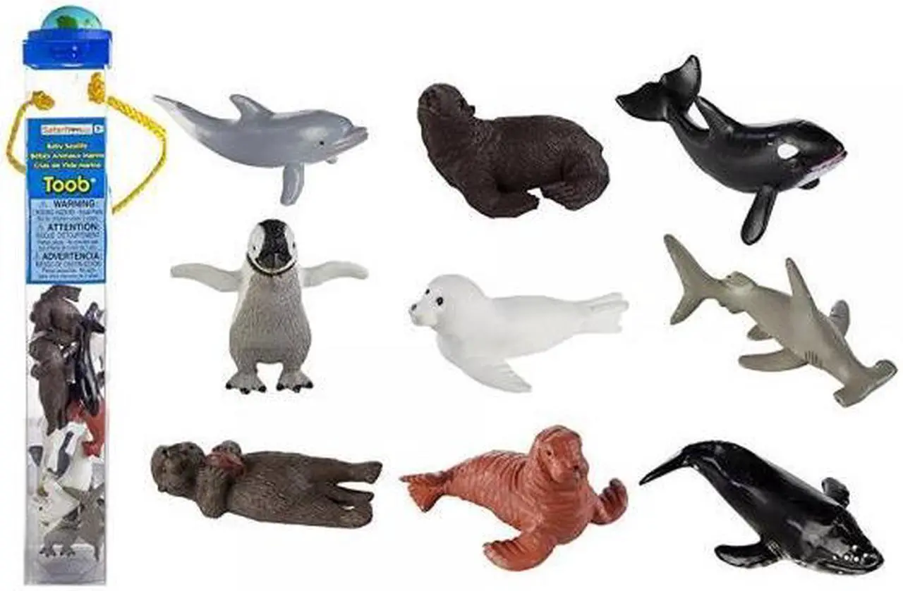 Alt view image 6 of 14 - Plastic Miniatures In Toobs-Baby Sealife