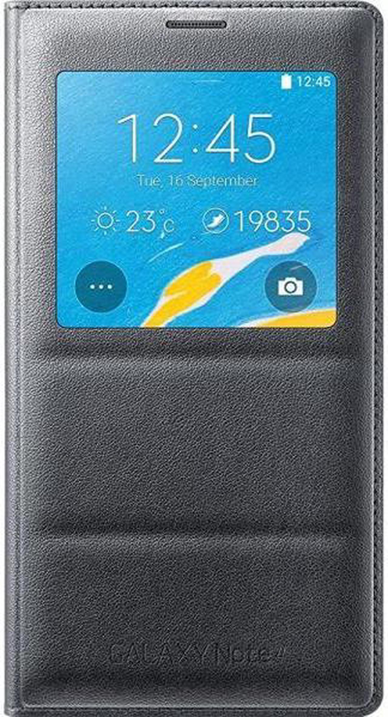 Alt view image 6 of 9 - SAMSUNG Charcoal Black Plain Galaxy Note 4 S-View Flip Cover EF-CN910BCESTA