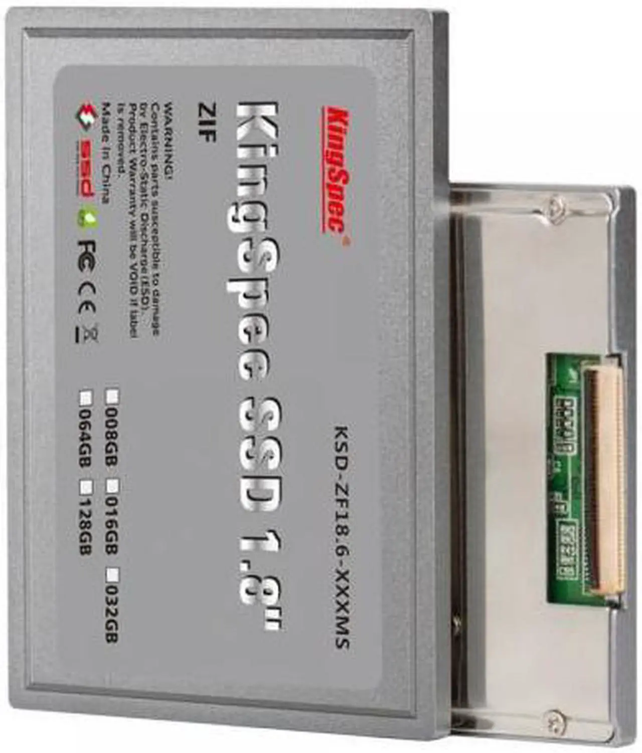 Main image of KingSpec 128GB 1.8 5mm ZIF SSD KSD-ZF18.6-128MS